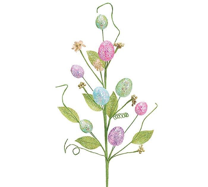 Easter Egg Floral Picks Set of 3 Glitter by flowerfilledweddings