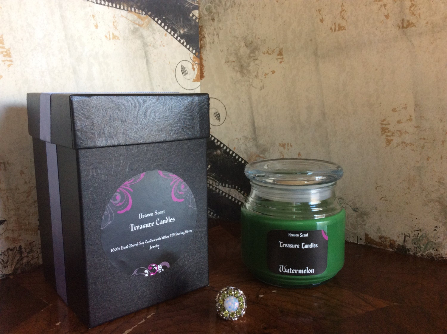 Jewelry Candle Candle with Jewelry by HeavenScentTreasure on Etsy