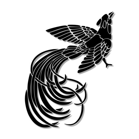 Vintage Bird of Paradise Stencil // wood sign // wall decor