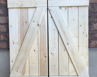 2 Tall Pine Shutters 14" x 37" Unpainted