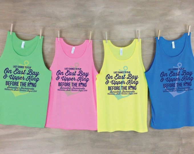 Last Day to Play on the East Bay (Anchor) Bachelorette Beach Tanks Sets