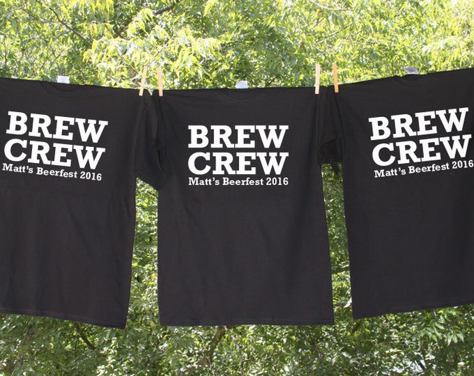 Brew Crew Beer Bachelor Party Shirt with Customized Name and Date Sets - AH