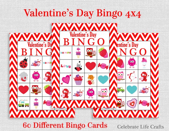 Download Valentine Bingo Game 60 Printable Valentine's Bingo