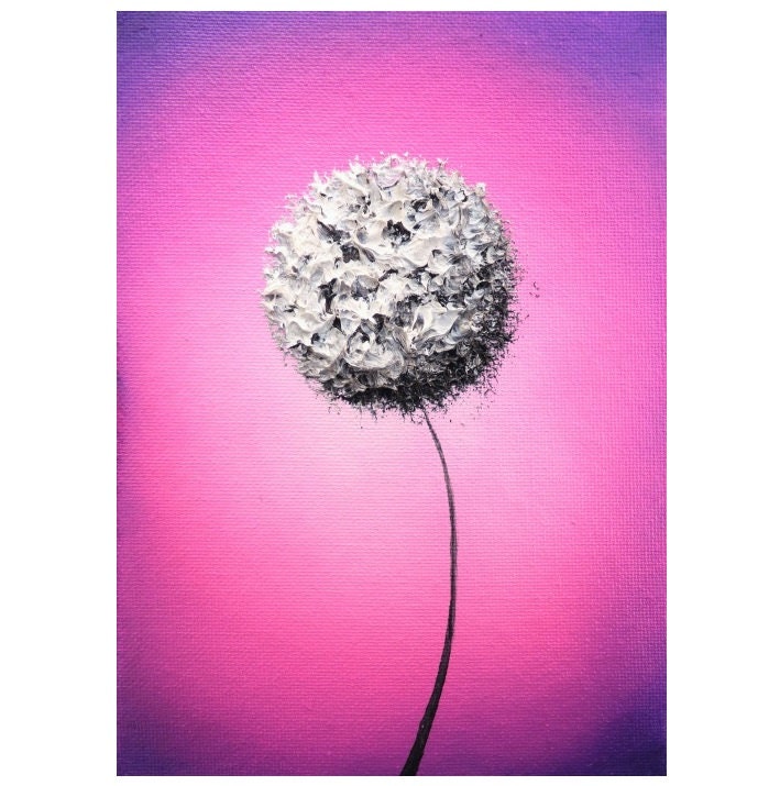 White Dandelion Flower Art Abstract Art Print Abstract