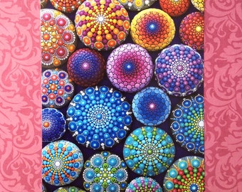 POSTCARD- rainbow mandala collection postcard by Elspeth McLean
