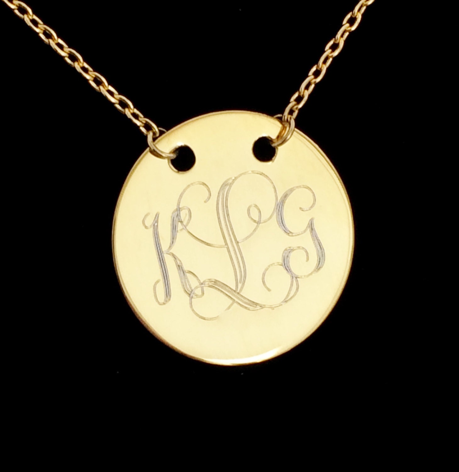Monogram Necklace Gold Necklace Mothers Day or Bridesmaids