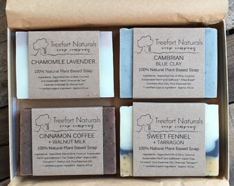 Soap Gift Box - 4 bar Soap Set, All Natural Soap Gift, Hostess Gift, Teacher Gift, Holiday gift