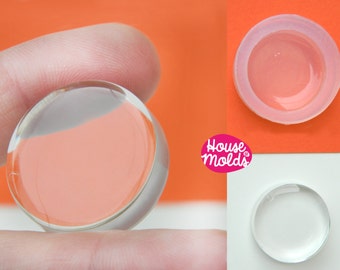 24 mm Flat Circle Clear Silicone Mold ,Transparent Round Mold to make resin earrings , pendants or decorations