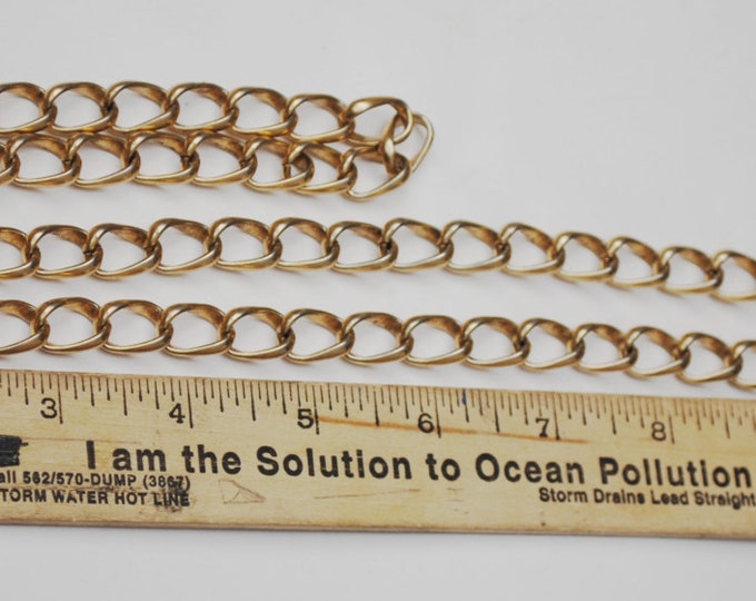 Crown Trifari - gold chain necklace - Golpd Plated - 36 inches - Mid Century