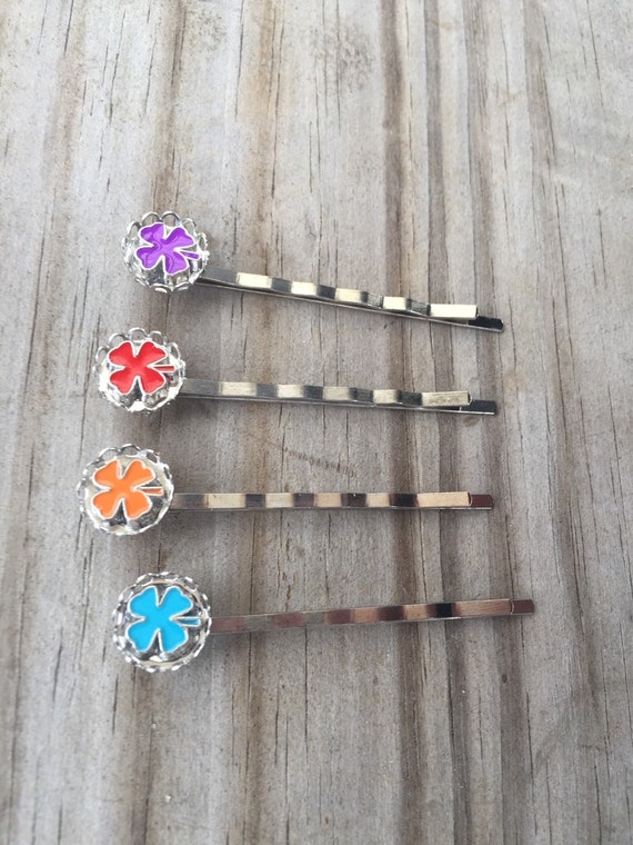 Clover Bobby Pins Set of Four Irish Inspired Clover