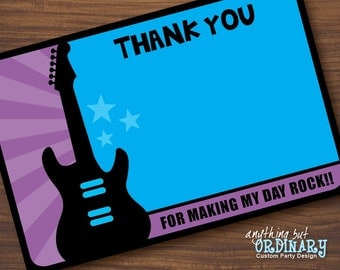 Rockstar Thank You Card, Flat Card, EDITABLE Thank You Note, INSTANT DOWNLOAD, digital printable file