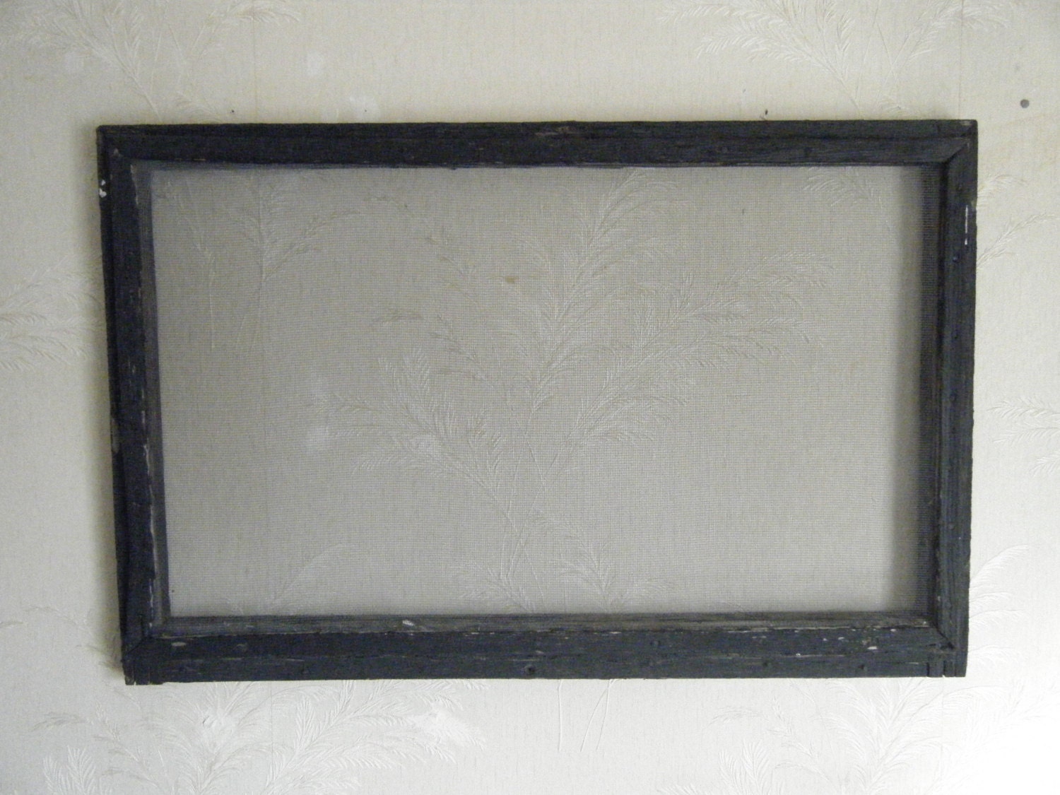 Antique window screen display hanging