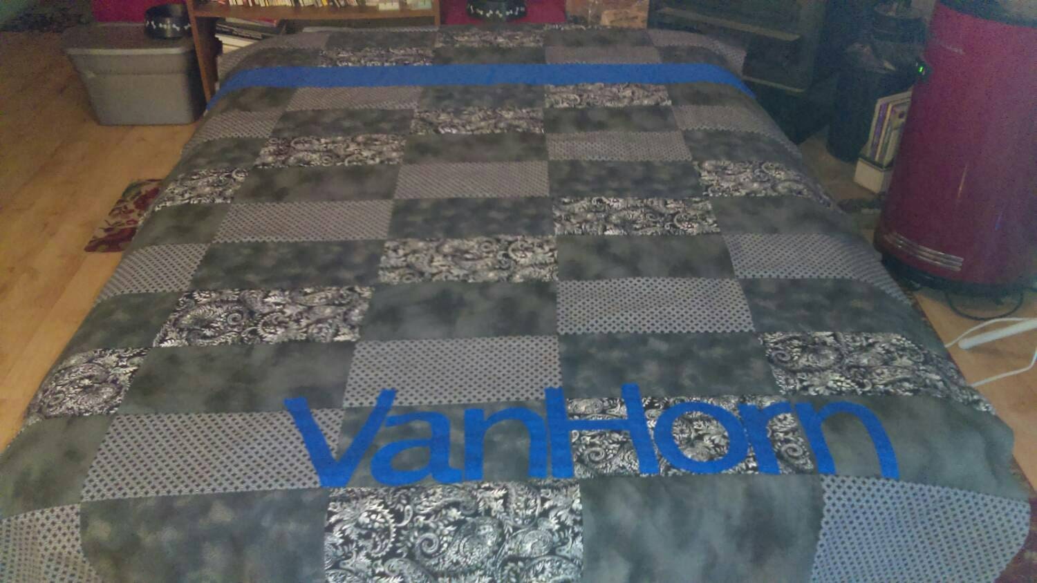 Thin Blue Line Quilt by sewbitchen on Etsy