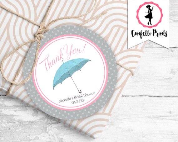 Shower Favor Label | Spring Shower Favor Tag | Bridal Shower Favor | Baby Shower | Retro Shower Favor Tags - FORECASTING A SHOWER Printable Il_570xn
