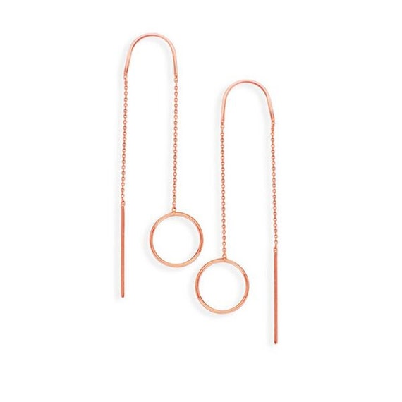 14k Rose Gold Threader Earrings