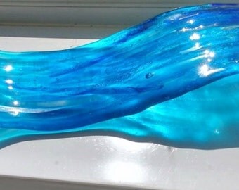 Long wave - fused glass sculpture by Sandra Kerr