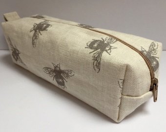 handmade cotton fabric pencil case/makeup bag/storage bag