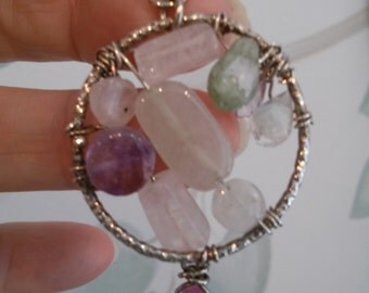 Earrings Gorgeous Wrapped Gemstones and Sterling Silver