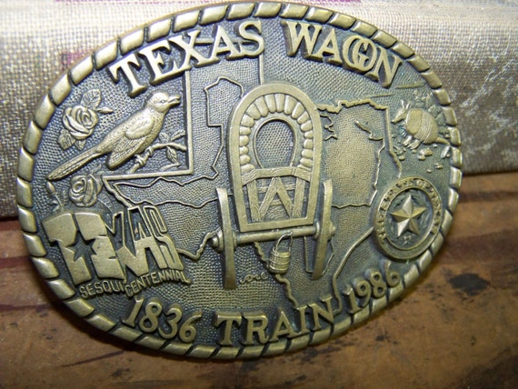 Texas Wagon Train Belt Buckle