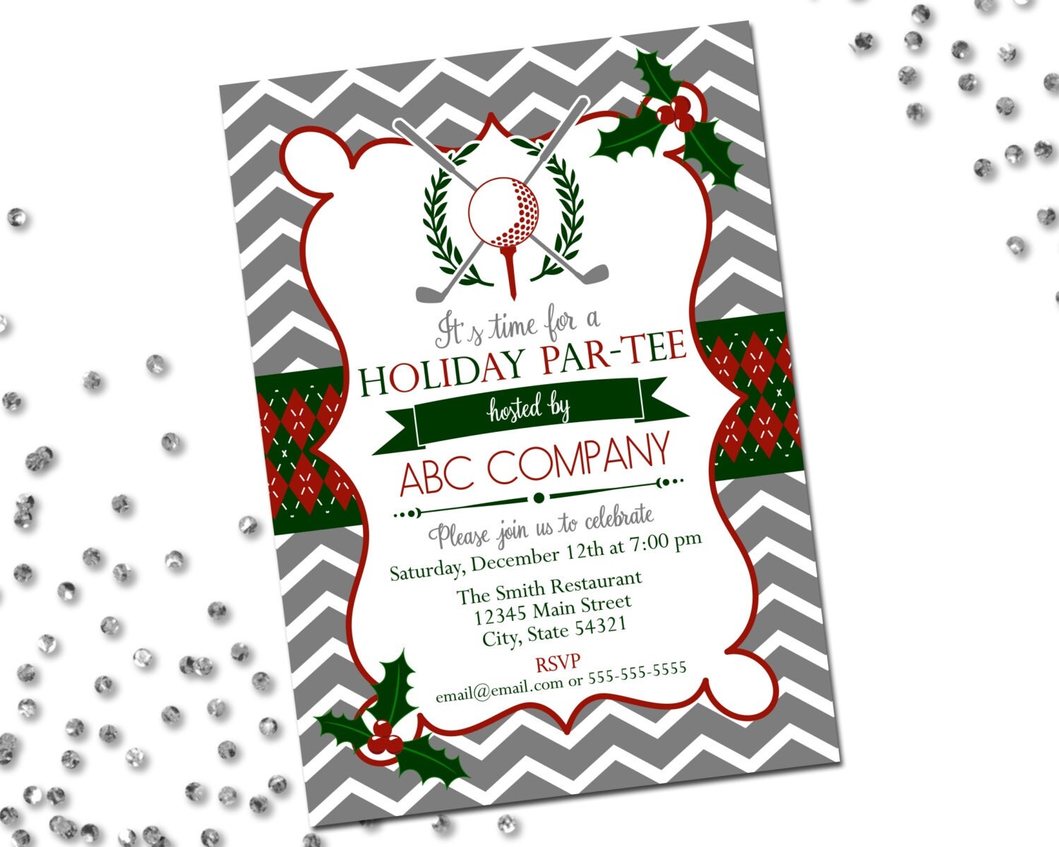 Golf Holiday Party Invitation Company Golf Holiday Par-Tee