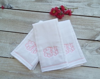 Monogrammed Burp Cloth - Set of 3