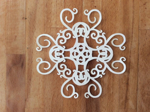Download Swirl Snowflake Papercut Template SVG Cutting File