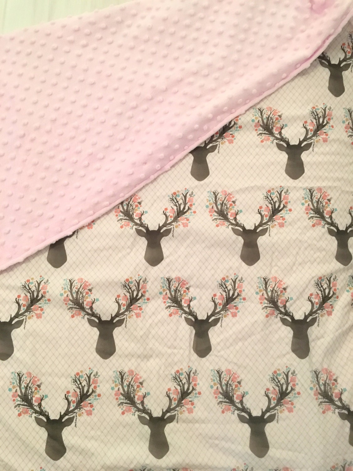 SALE Girls Baby Blanket Deer Baby Girls Blanket Girl's
