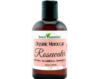 Organic Rose Water | 100% Pure | Imported From Morocco | Facial Toner | Edible For Recipes | Concentrated For Maximum Benefit