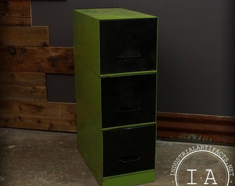 Vintage Painted Steel Modular 3 Drawer File Cabinet