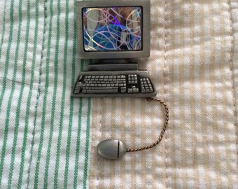 Computer brooch Geek jewelry by JJ