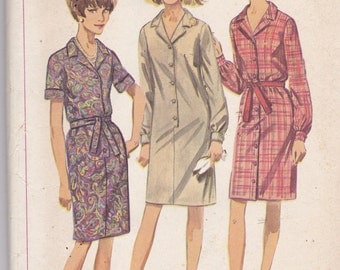Simplicity 6698 Vintage Pattern Womens Shirt Dress in 3 Variations Size 16 Bust 36