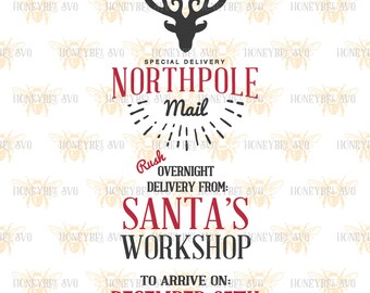 Northpole Santa Sack svg Santa Sack svg Christmas sack svg Christmas gift svg Christmas svg Santa mail svg Silhouette svg Cricut svg dxf