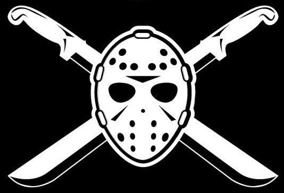 Friday the 13th Vinyl Decal Jason Machete Crossbone