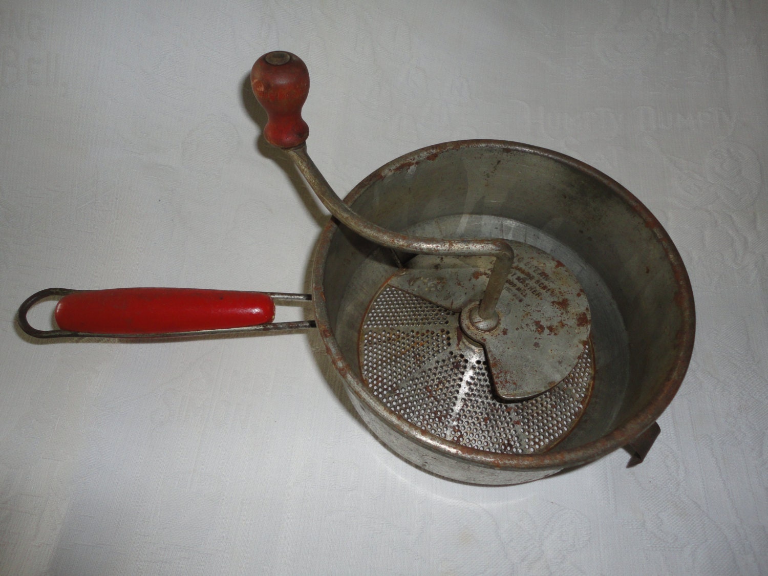 Foley Red Wood Handle Food Mill Food Grinder Strainer