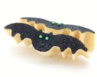 Halloween Scottish Fudge Tablet Spooky Black Glitter Vampire Bat Candy Sweet Party Favor Favour Trick or Treat Gift