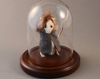 Anthropomorphic Taxidermy Mouse in Glass Dome