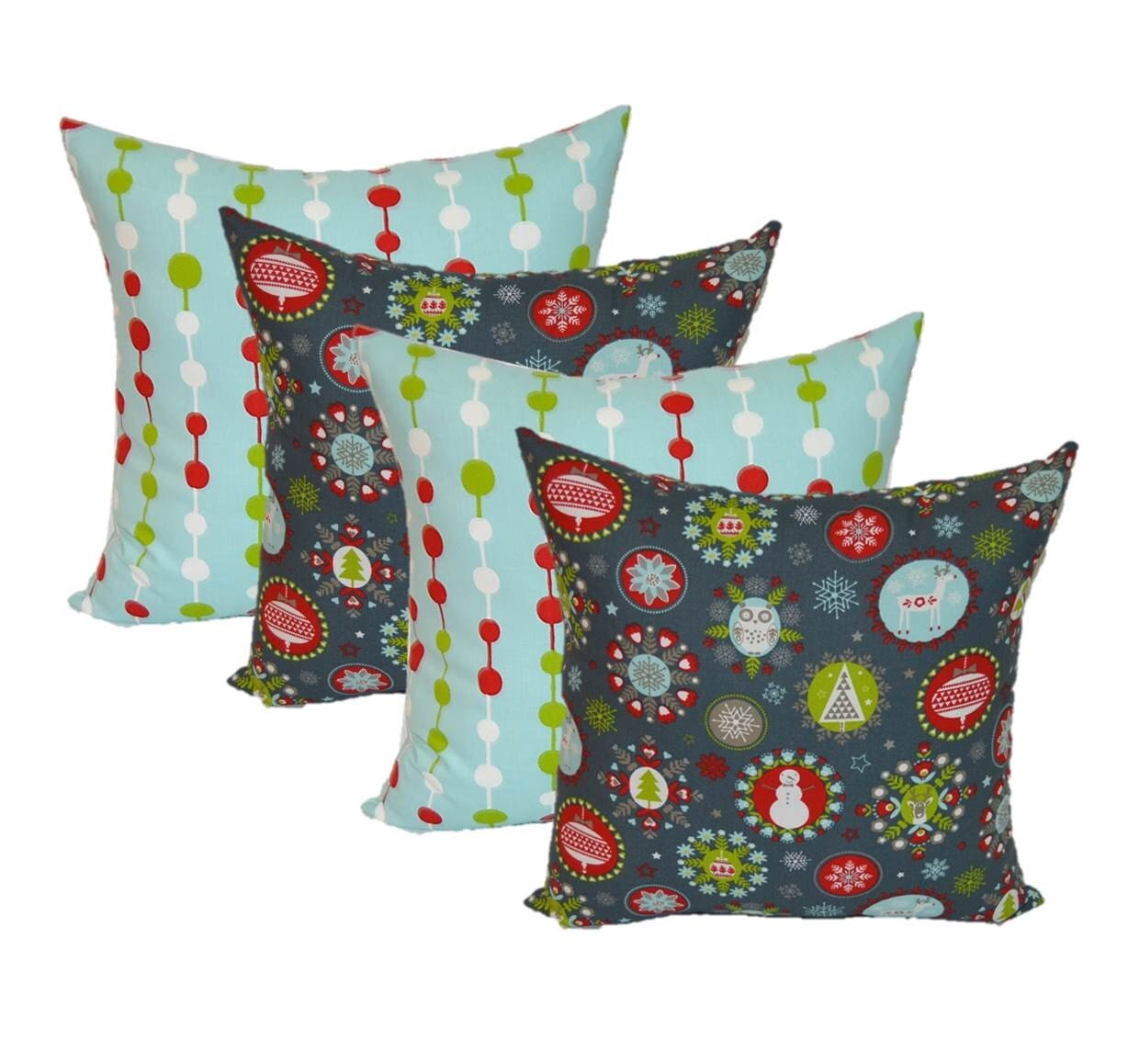 Set of 4 17 Decorative Christmas Pillows by PillowsCushionsOhMy