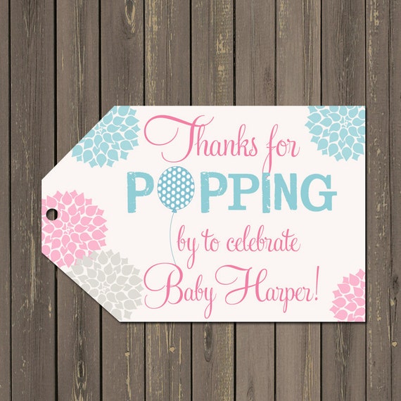 Ready to Pop Baby Shower Tags Baby Shower Favor by PartyPopInvites