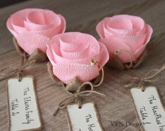 10 Rustic Flower Place Card Holders, Unique Wedding Favors, Wedding Guest Favors, Wedding Place Card Holder, Table Name Card, Place Settings