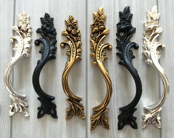 3.1" 3.75" Cabinet Handles Drawer Pull Handles Dresser Pull Black Antique Silver Gold Brass Bronze Door Handle Pull Provincial Pair 79 96 mm