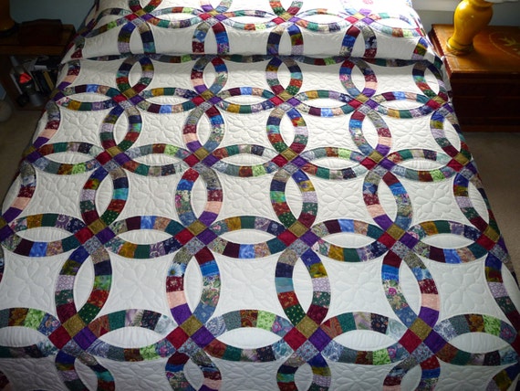 Amish Double Wedding Ring Quilt by QuiltsByAmishSpirit on Etsy