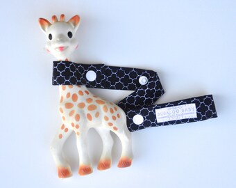 Toy Leash / Toy Strap - Black Quatrefoil - Gender Neutral