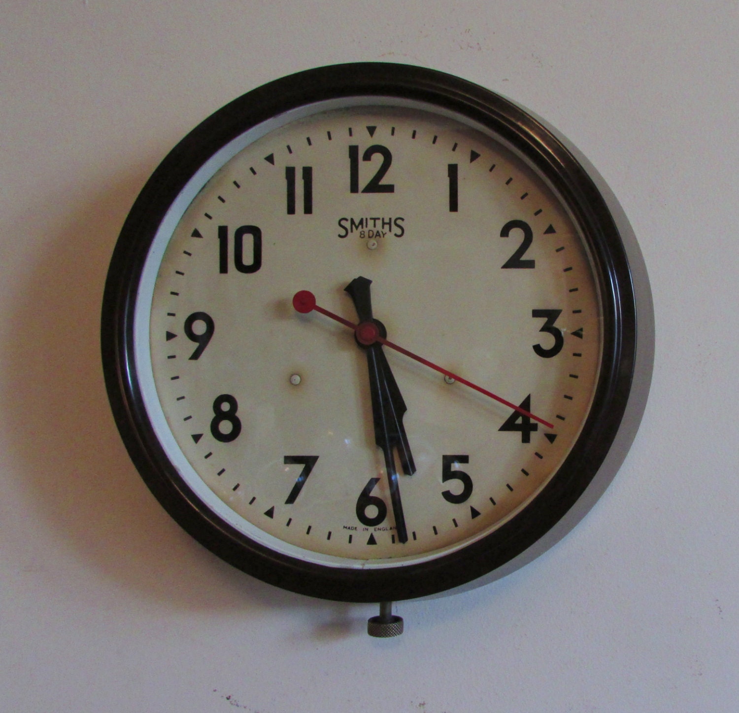 1920s Smiths 8 Day Vintage Electric Wall Clock