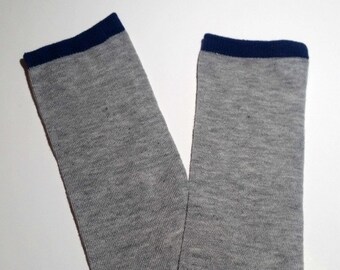 Gray and blue baby leg warmers, baby legwarmers, baby leg warmers, legwarmers for baby, toddler legwarmers, unisex legwarmers