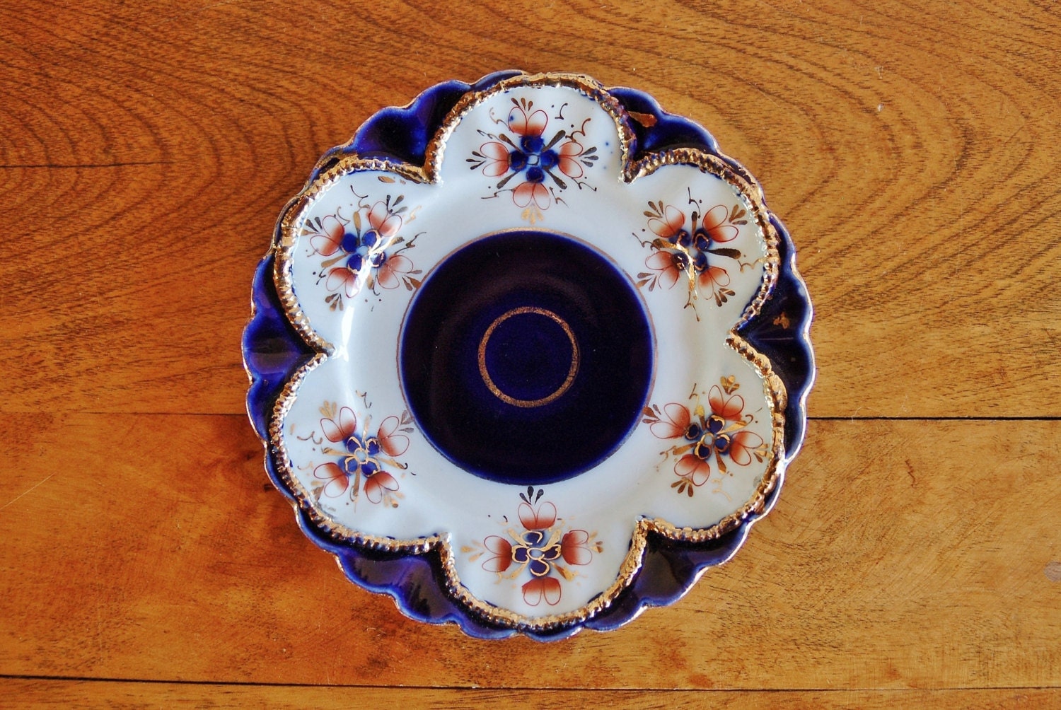 Antique Gaudy Welsh Flow Blue Plate German Porcelain Pat