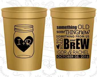 Custom Cups (C01) Personalized Cups, Wedding Cups, Personalized Plastic Cups, Stadium Cups, Party Cups, Plastic Cups