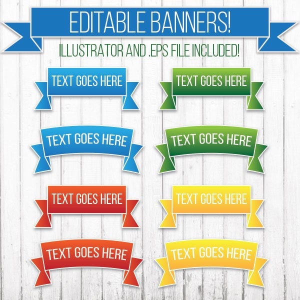 EDITABLE Vector Banners/Ribbons Downloadable! from ProlificBanana on