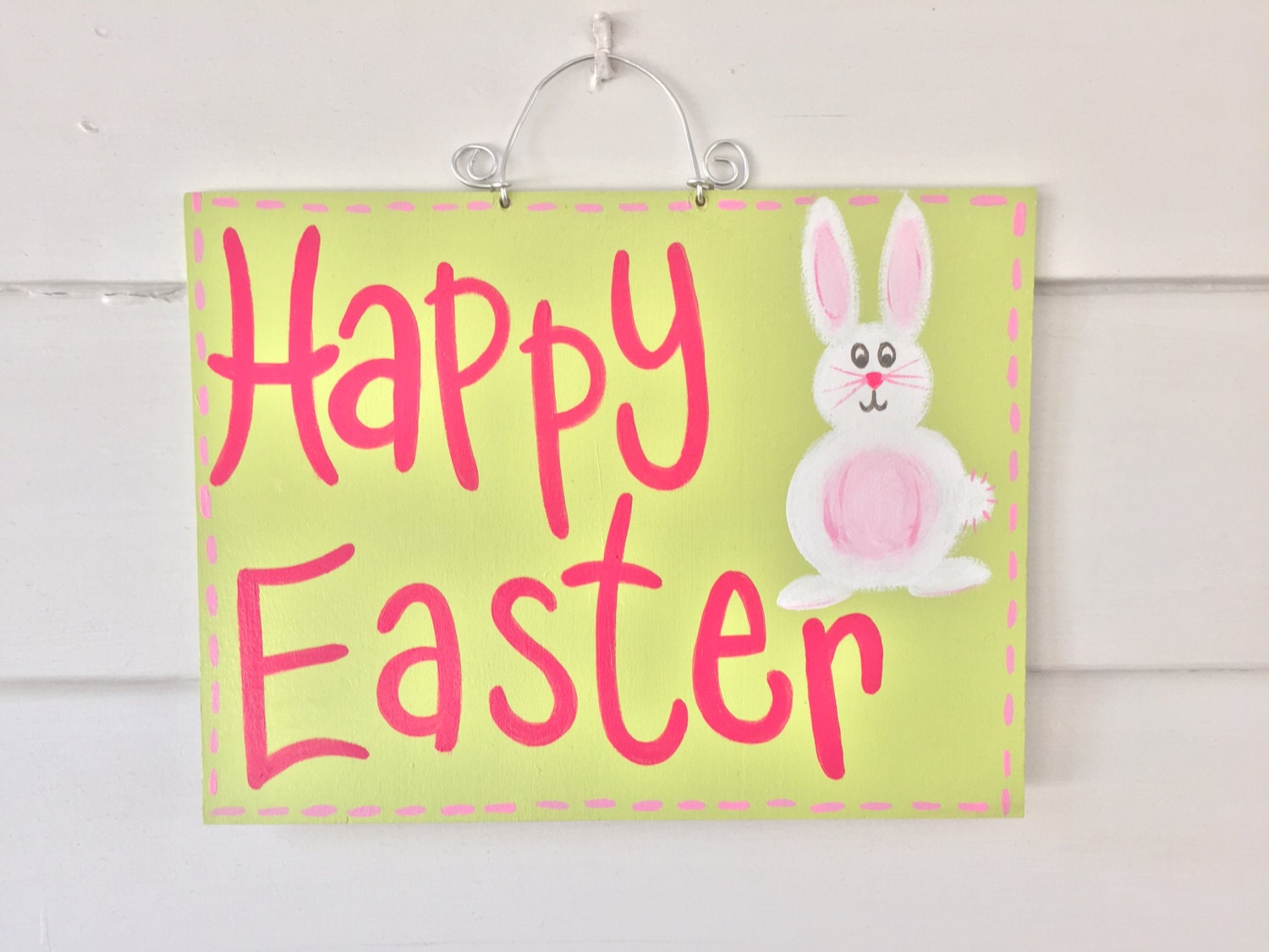 Happy Easter sign with bunny