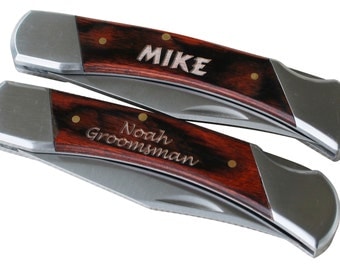 Engraved Pocket Knife, Groomsmen Gift Knife, Personalized Knife, Custom Knives, Lock Back Knife, Custom Pocket Knife, Groomsmen Knife Gifts