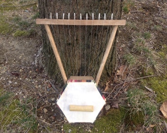 Artemisia Lyre- Handmade Eleven string Recycled Material Harp